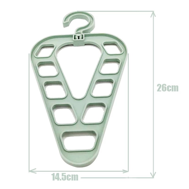 Multifunctional Triangle Nine-hole Hanger / 360° Swivel Laundry Clothes Drying Closet Organizer