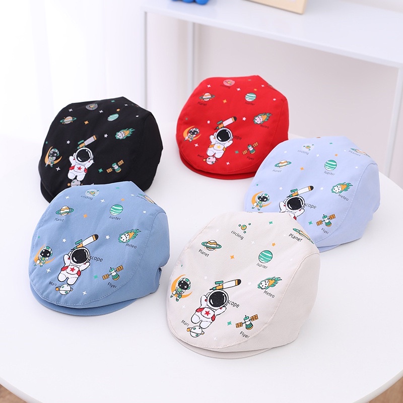 1 2 3 tahun Topi Beret Import Anak Balita Model Space Planet