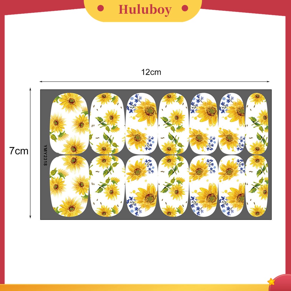 Huluboy Huluboy♡ Stiker Kuku Motif Bunga Matahari Untuk Manicure