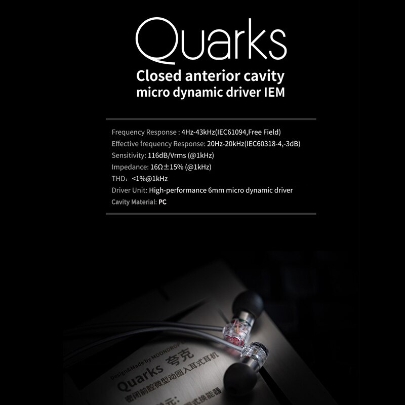 Moondrop Quarks DSP Earphone Dinamis Dinamis Mikro Tipe C 6mm Dengan Mic
