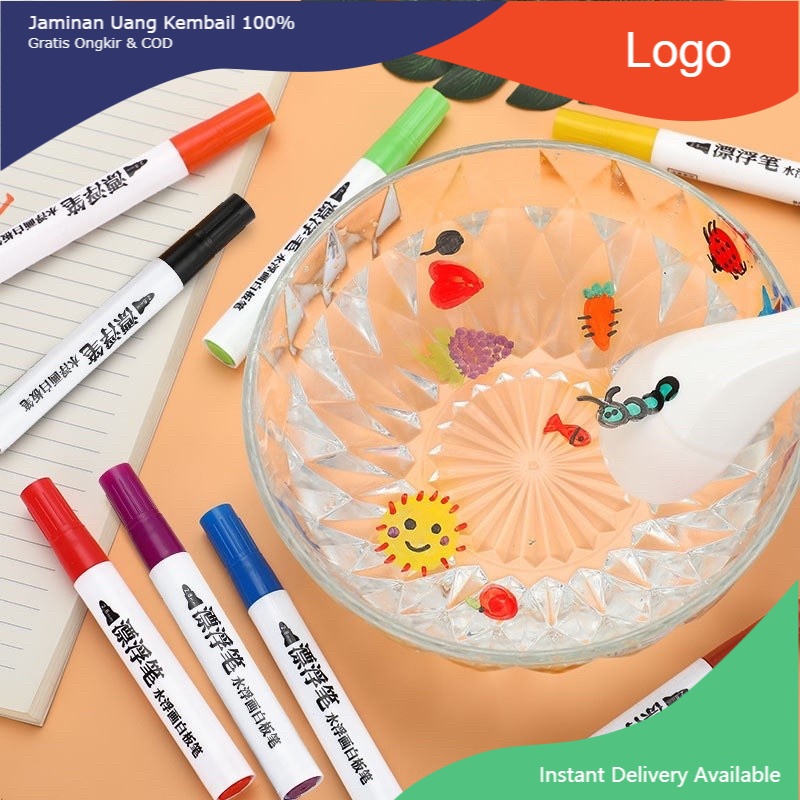 

km05 Spidol Ajaib Spidol Mainan mengapung di air Magic Marker Floating Pen Water Based 12PCS (Termasuk Sendok )