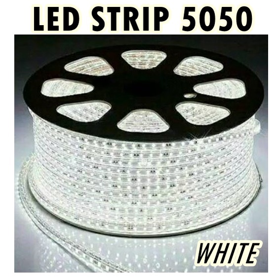 Lampu LED STRIP METERAN WHITE Putih SMD 5050-60D waterproof AC 220V - LED Strip Selang Waterproof Outdoor