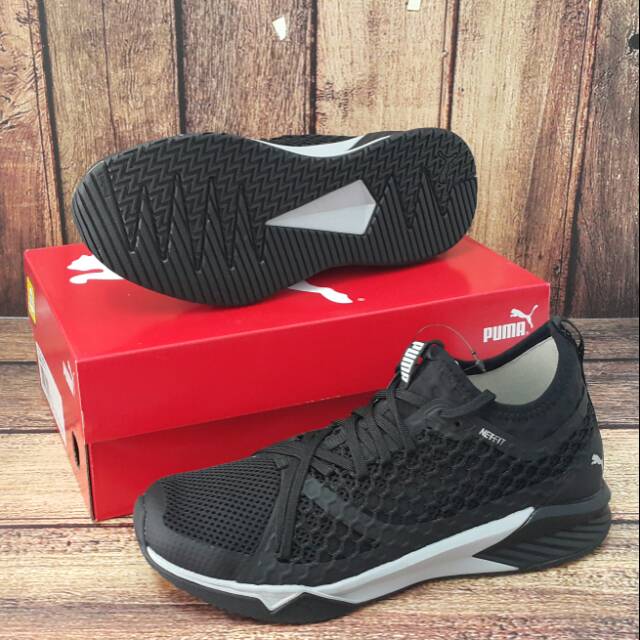 ORIGINAL PUMA IGNITE XT NETFIT Sepatu Olahraga Lari Running Pria - Hitam