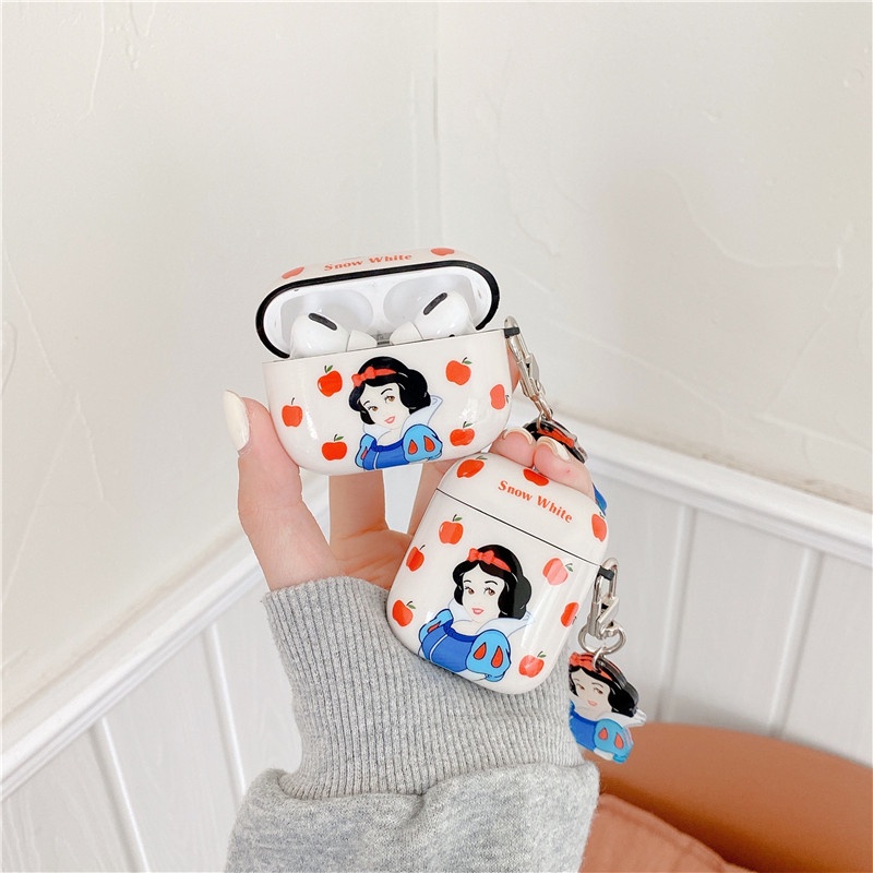 Case TPU Desain Snow White Dengan Gantungan Kunci Untuk Airpods 1 2 Pro