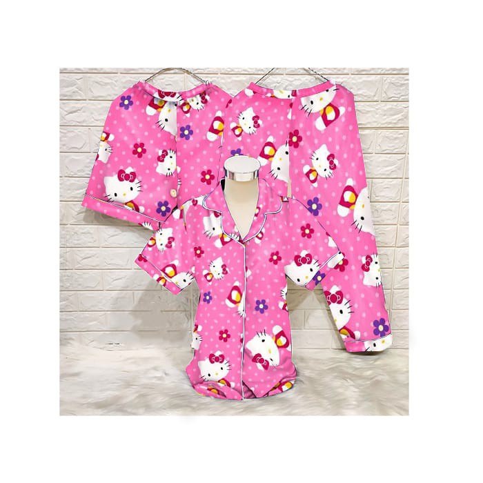 SEASOND IND 3in1 Piyama/Baju Tidur Wanita Dewasa Hello Kitty/L Fit to XL-2