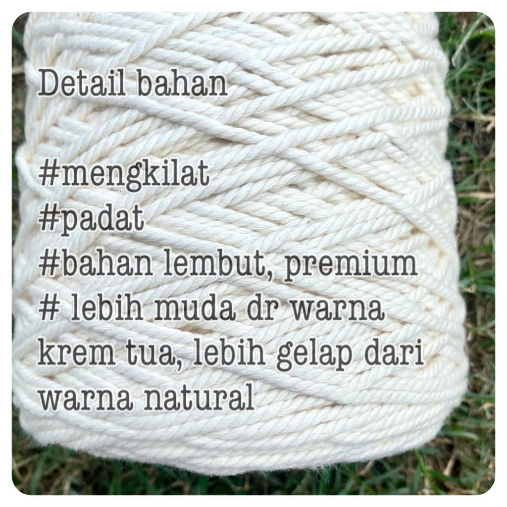 Tali macrame kualitas super katun cotton rope 4mm 3mm 2mm 1kg