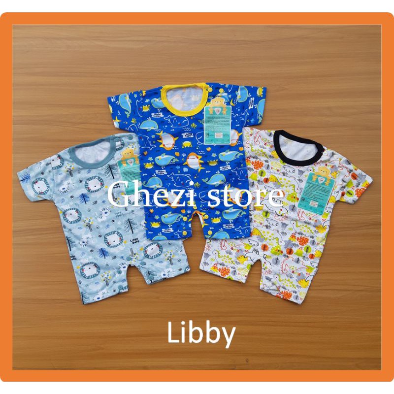 LIBBY 3 PCS JUMPER BAYI  BAJU  KODOK  SEGI EMPAT BUAT  BABY 