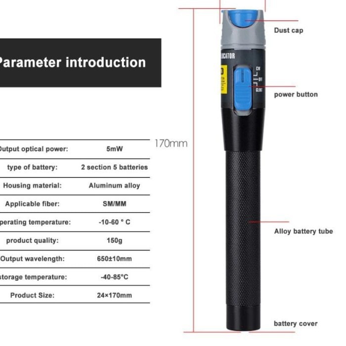 Visual Fault Locator 5KM 10KM 20KM 30KM Laser Fiber Optic FTTH Optic