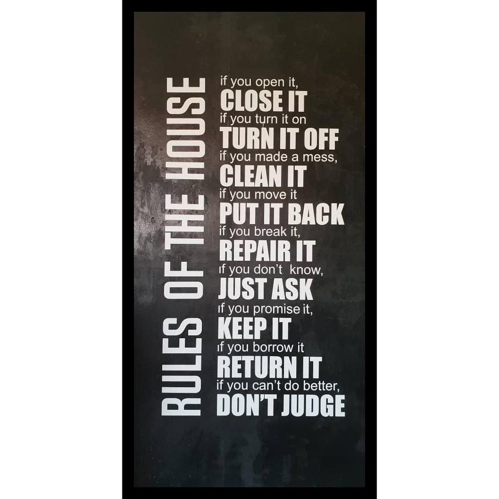 Paling Populer Wall Cutting Sticker Rules Of House Stiker Dinding Paling Populer Wall Cutting Sticker Rules Of House Stiker Dinding