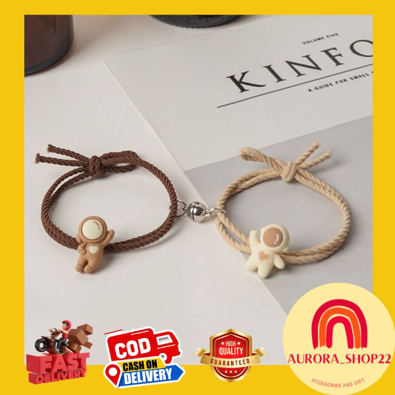 [COD] SEPASANG 2 PCS GELANG COUPLE MAGNET MODEL ASTRONOT LUCU CUTE WARNA EARTH TONE GELANG PASANGAN PERSAHABATAN PACAR COUPLE