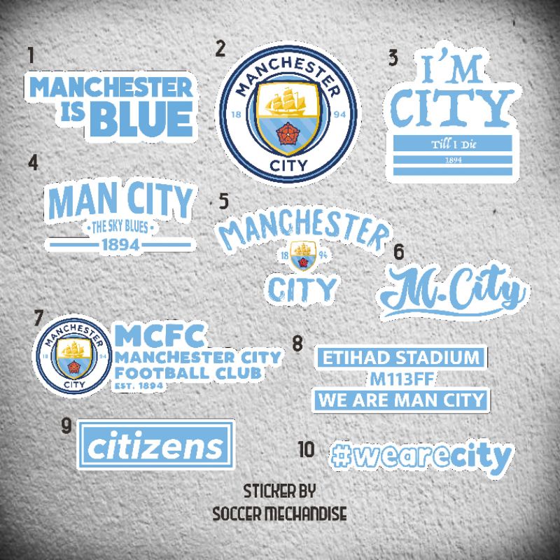 

Stiker Pack Bola Manchester Citi
