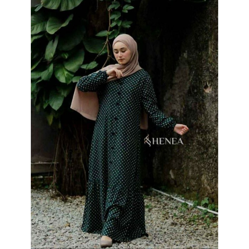 Gamis Rayon Jumbo Polkadot Ld 110 Cm | Henea Dress Rayon Flowy Tye Dye | Gamis Rayon Polkadot | Baya