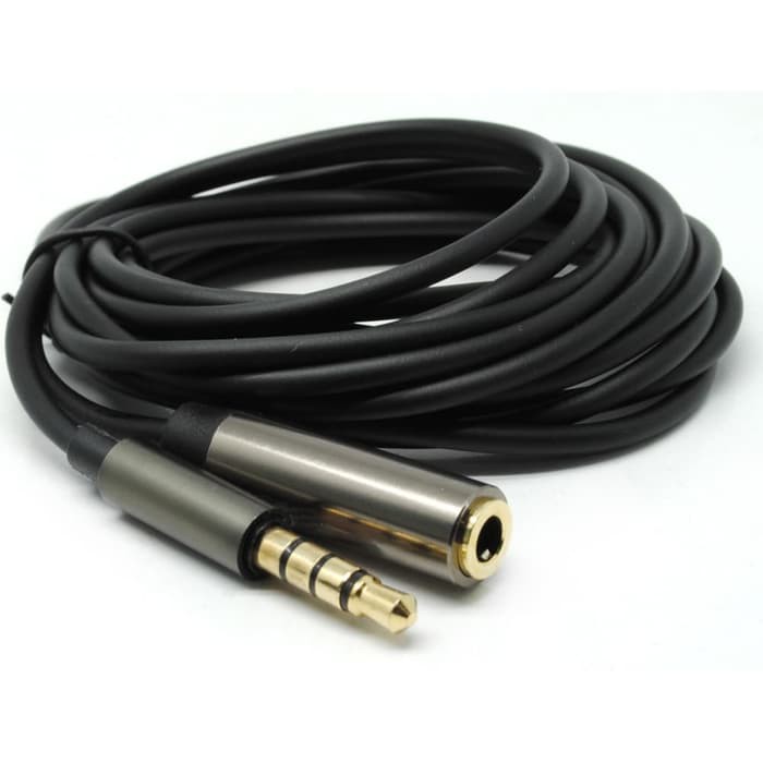 Kabel Perpanjangan Aux 2 Meter Audio Jack 3.5mm Sambungan 2M 4 Pole