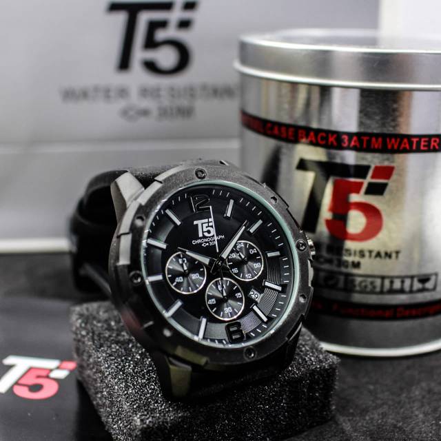 Jam Tangan T5 H3487 Original Men Watch Water Resistant Leather