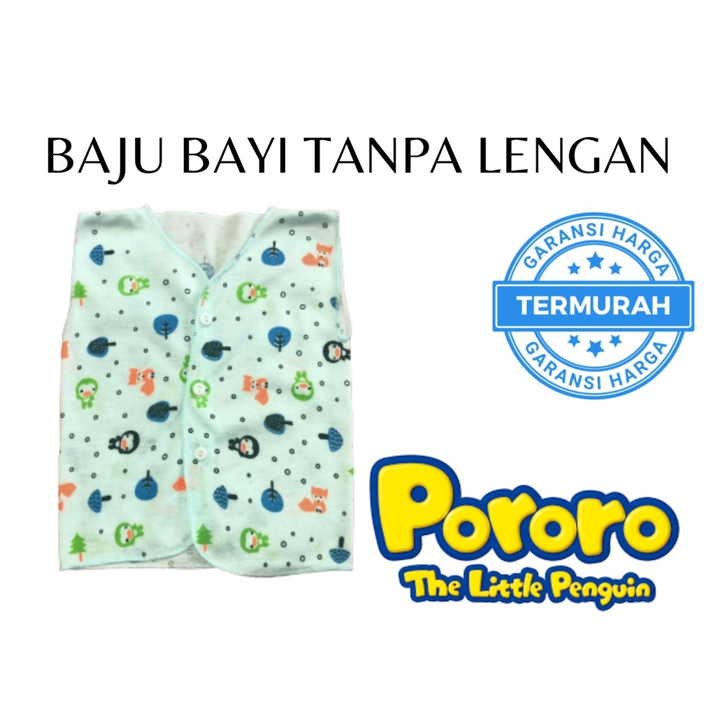 baju bayi tanpa lengan (kutung) motif pororo produk baru