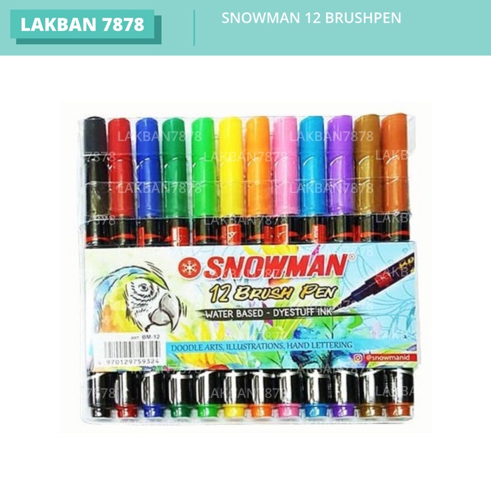 

SNOWMAN 12 BRUSHPEN / BRUSH PEN / KUAS KALIGRAFI WARNA 12