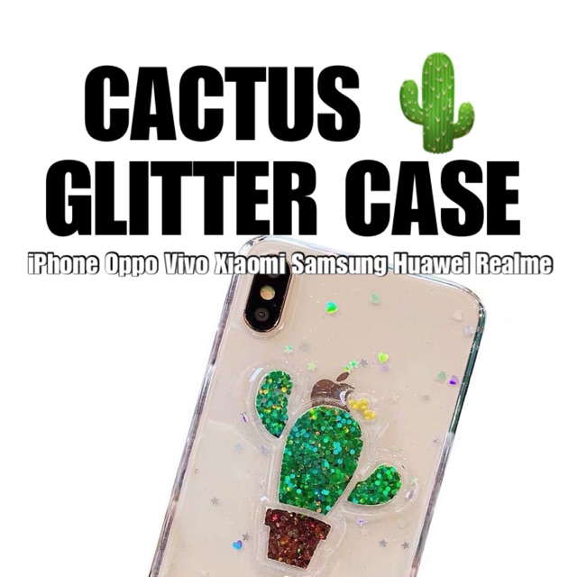 Cactus Glitter Case Realme GT Master Neo 2 Narzo 30A 20 XT X 8 pro 7 7i 6 5 5i 3 2 C25 C21 C20 C17 C15 C12 C11 C3 C2 C1