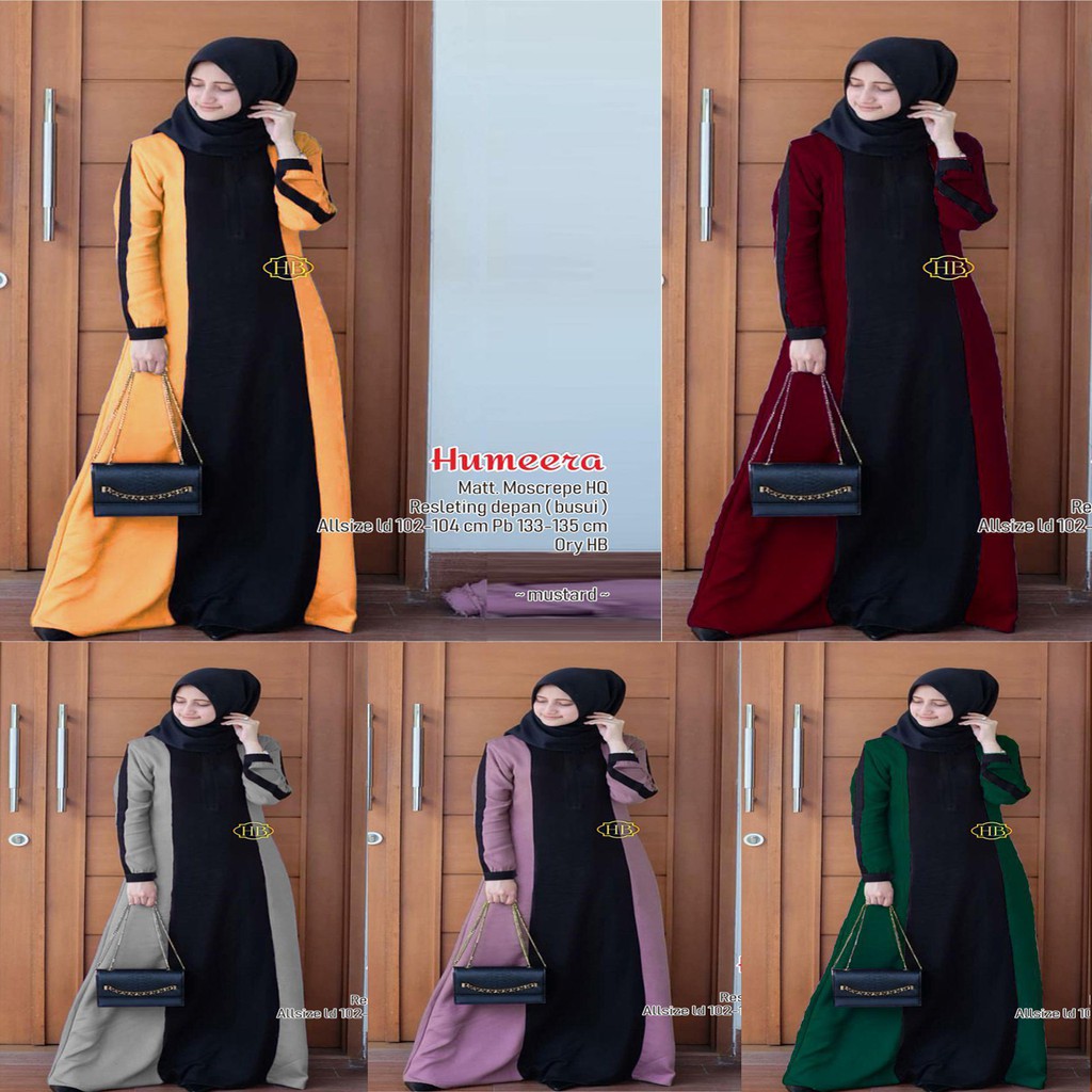 GAMIS KOMBINASI BAHAN MOSCREPE