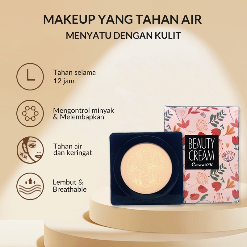 BPOM CMAADU Beauty Cream BB Cream BB Cushion Whitening Foundation Oil-Control Waterproof Tahan Lama