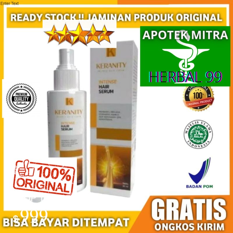 100% ASLI KERANITY Original Serum Penumbuh Rambut Alami Hair Serum Atasi Kebotakan Keraniq Havita
