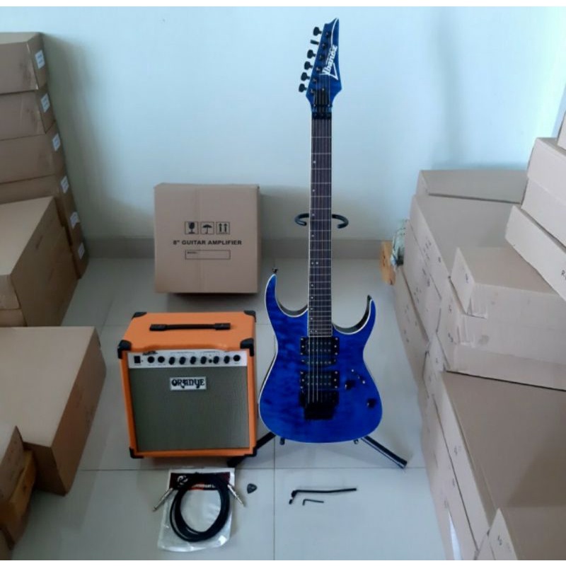 Paket mantap gitar ibanez premium plus ampli dan kabel jack