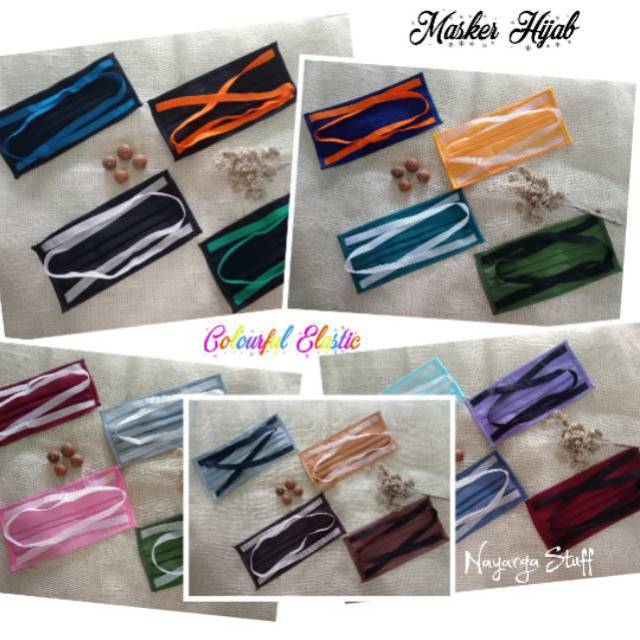 Masker Kain Karet Hijab Lusinan Mix Warna
