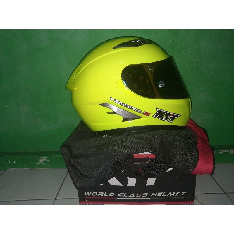helm full face kyt vendetta 2 yellow fluo