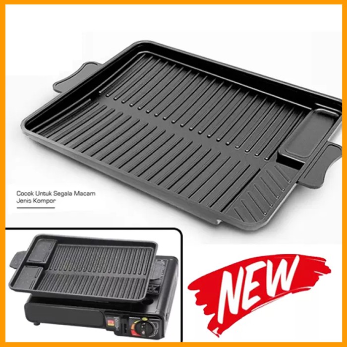 BBQ Square Grill Pan Sinda Panci Alat Panggang Pemanggang Daging Yakiniku Bakar Bakaran