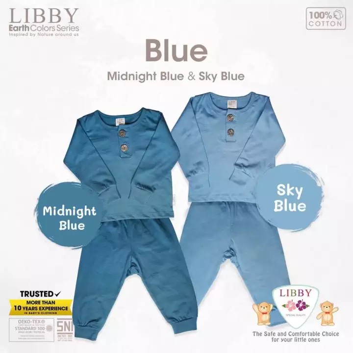 Baju Bayi Setelan Oblong Panjang Celana Panjang Anak 9 Bulan 1-6 Tahun Libby Earth Series New Colour