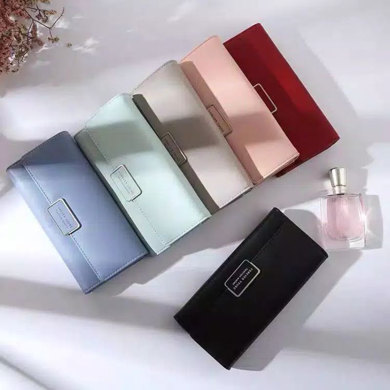 DOMPET WANITA IMPOR DOMPET PANJANG LIPAT FASHION KOREA KULIT