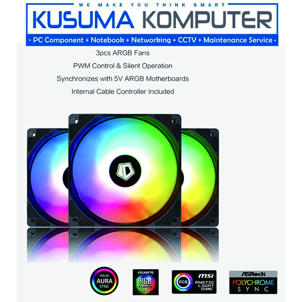 ID Cooling XF 12025 ARGB TRIO 120mm Addressable LED Sync PWM Fan