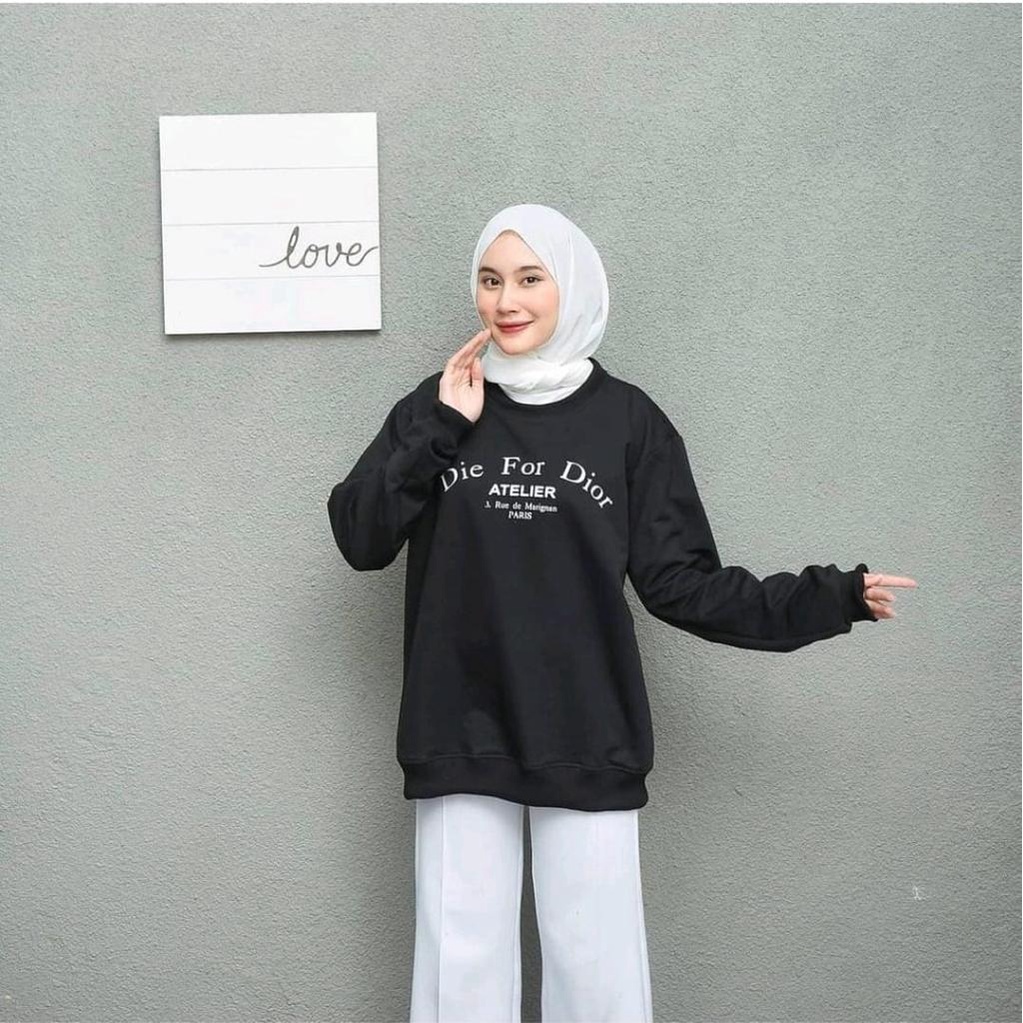 SWEATER BASIC SABLON DIE FOR DIOR SIZE M-XXL ( PRIA-WANITA )