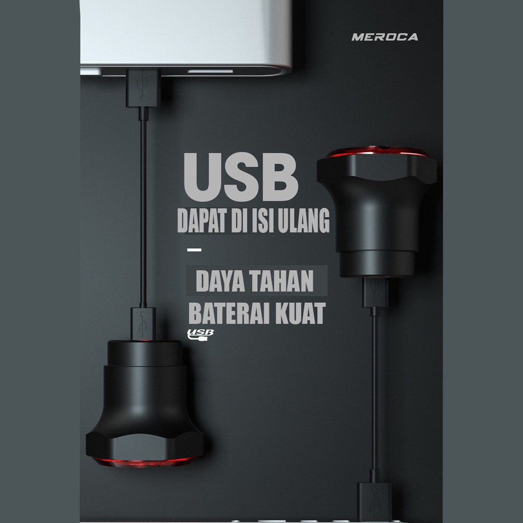 Meroca Lampu Sepeda Led Belakang Sensor Rem Otomatis Lebih Bagus Dari XLITE