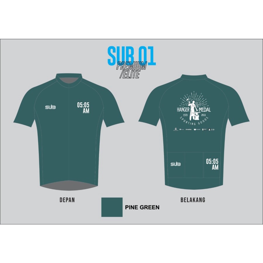 HANGERMEDAL PINE GREEN SUBJERSEY SUB JERSEY SEPEDA 05 AM 05AM ELITE