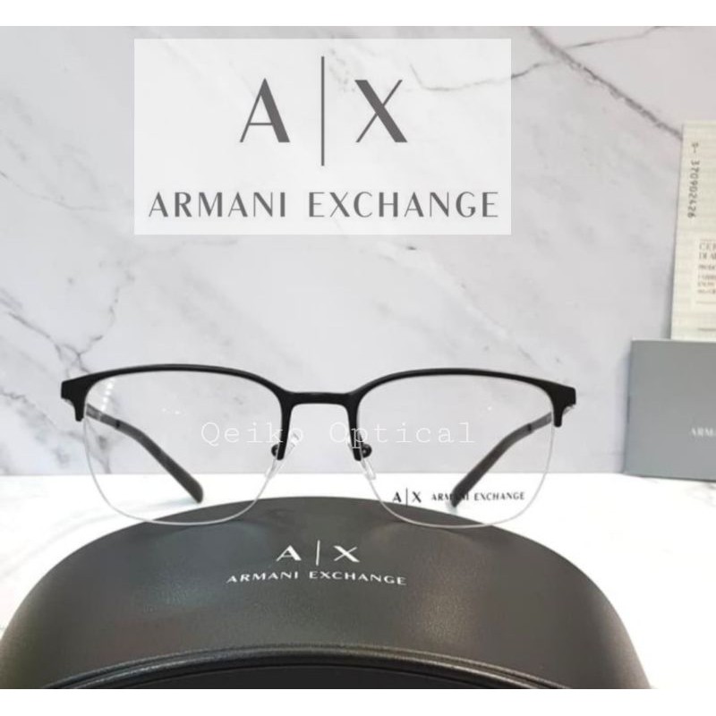Kacamata Frame Pria Original Armani Exchange AX1032-6063 Titanium Half - Black