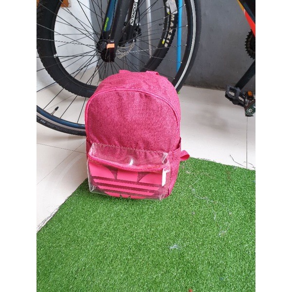 Adidas original mini backpack adicolor black power pink women bnwt ( tas kecil ya )