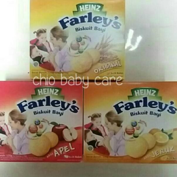 Bisa Diangsur ➚ Heinz Farley 's Biskuit Bayi apel / jeruk / original 6-24 bulan ✦