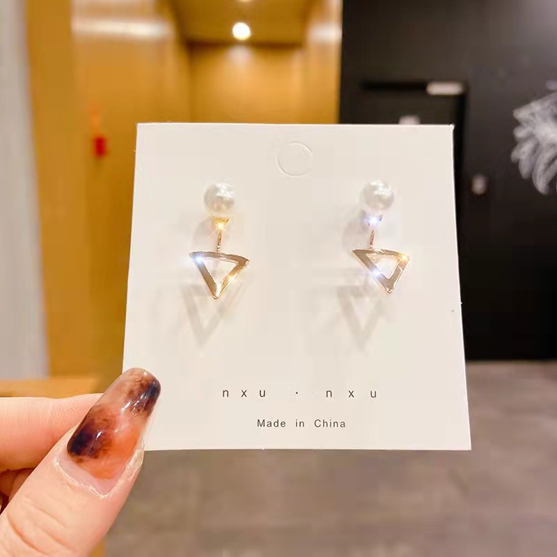 (Hello Girl)E02 Anting Tusuk Wanita Korea Bunga Pita Hati Mutiara Import-8