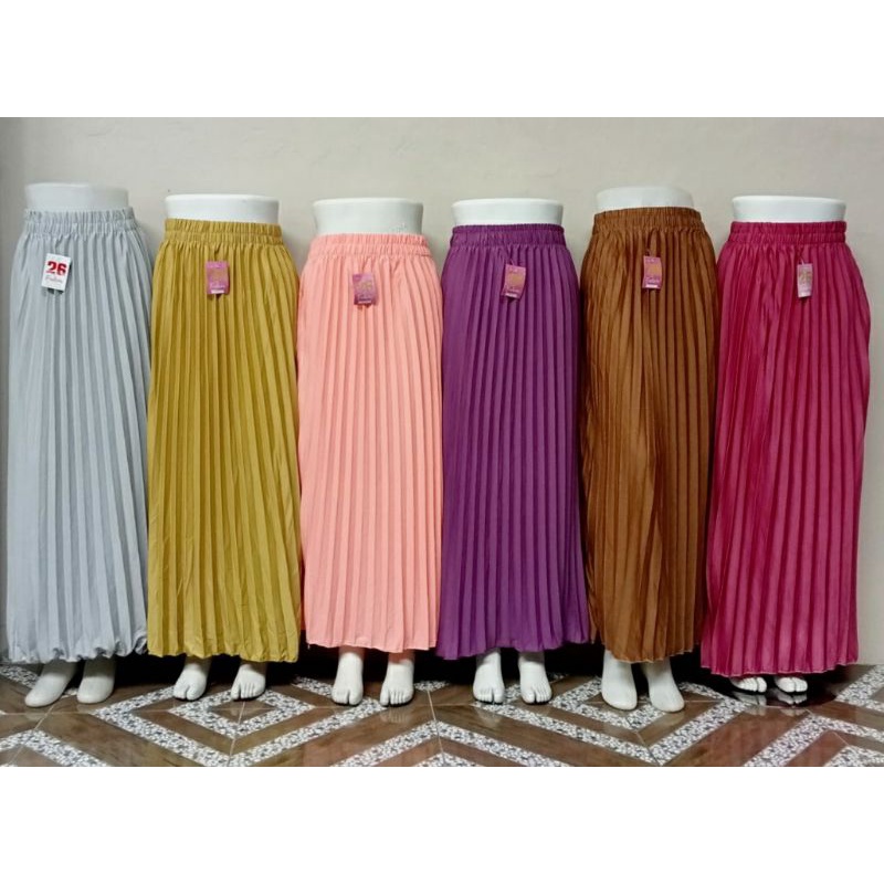 ROK PLISKET WANITA MAYUNG PANJANG 95CM BAHAN HYGET PREMIUM