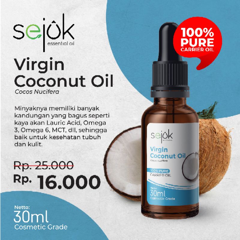 VCO Virgin Coconut Oil / Minyak Kelapa Carrier Oil / Perawatan Tubuh / 100% Pure - 30 ML