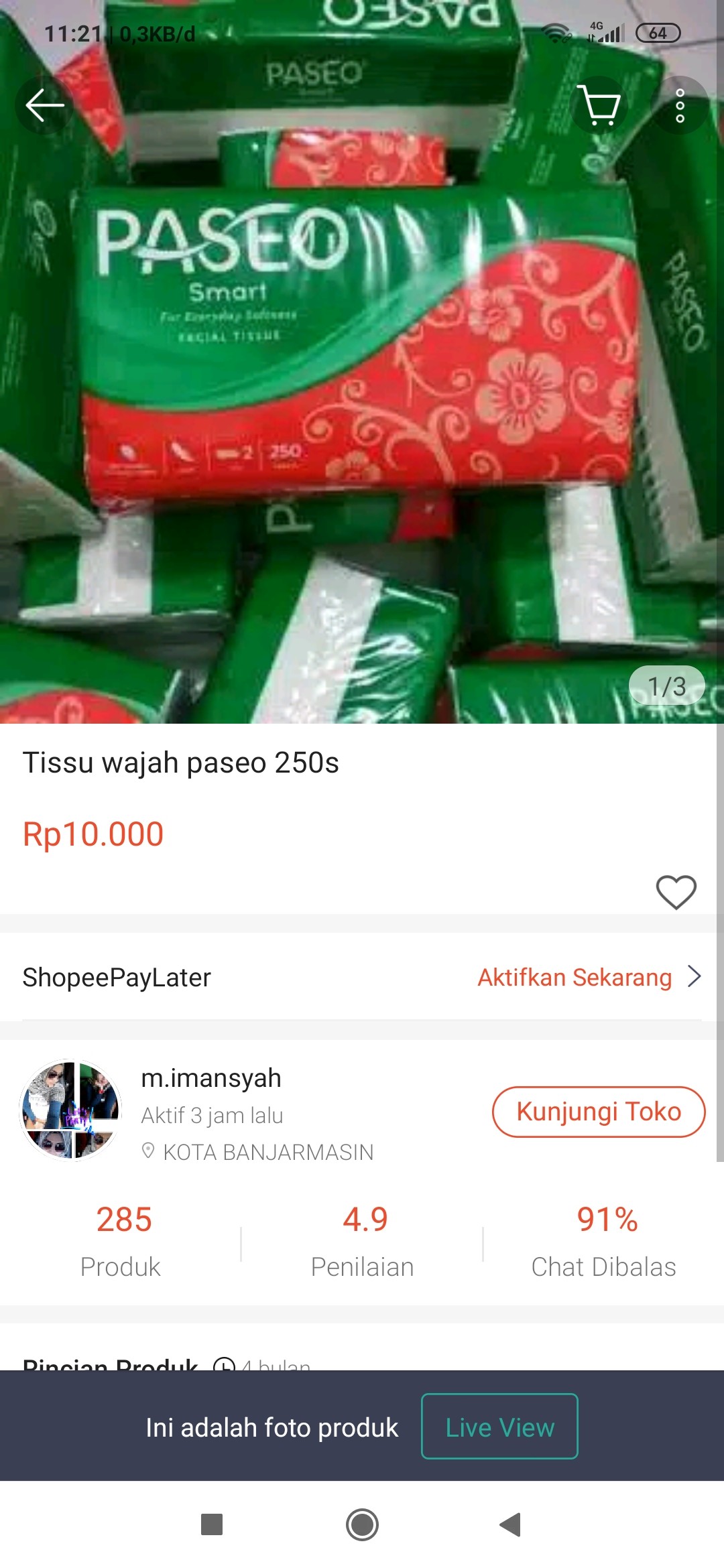 Tissu Wajah Paseo 250s