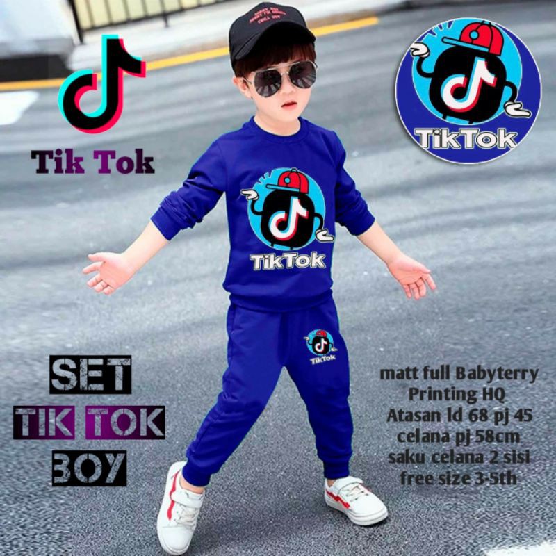 Baju anak laki laki setelan panjang TIKTOK