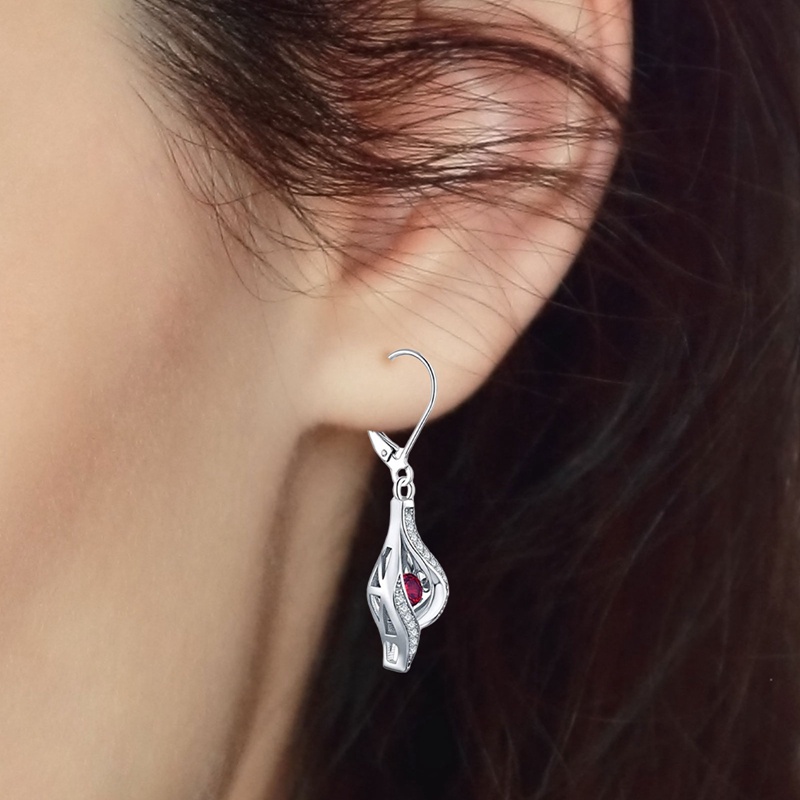 Anting Tusuk Gantung Wanita Hias CZ 10 Warna Gaya Simple / Elegan Untuk Pesta