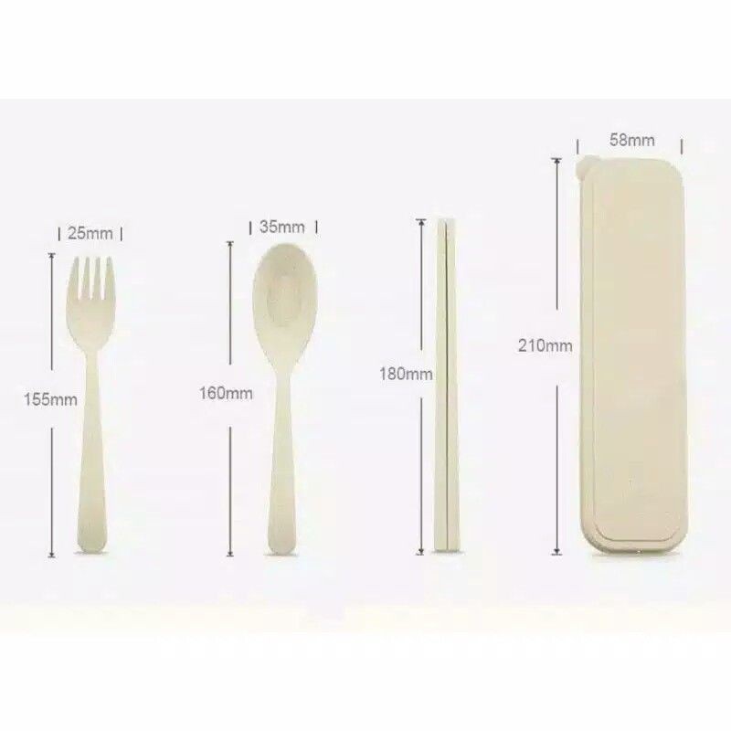 Medan Termurah Set Sendok + Garpu + Sumpit Box jerami set sendok