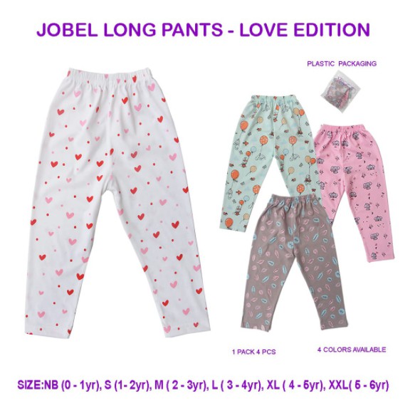 SALE Jobel Long Pants Girl Candy Bamboo Love Edition (0-5 tahun) CBKS SO