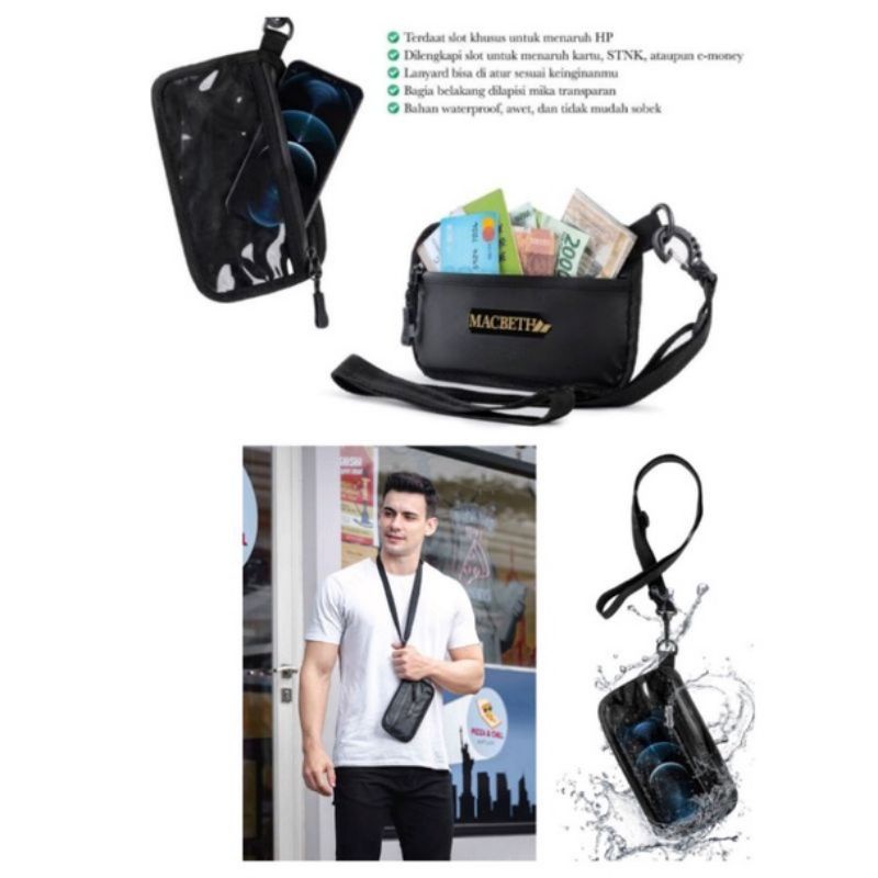 Sako Gantung Leher - Dompet Hp Pvs (MIKA) Hanging Wallet Bahan Bimo Waterproff premium