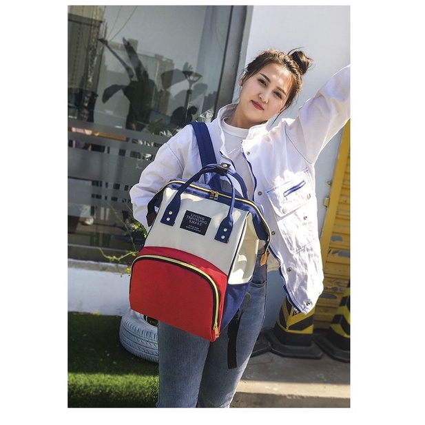 TAS BAYI 6006 - Tas Perlengkapan Bayi LTS POLOS Diaper Bag Tas Popok Travelling Ransel Backpack - H1