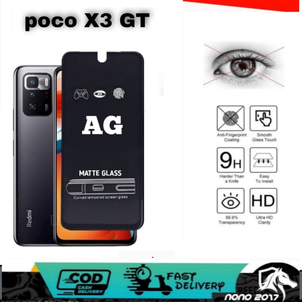 TEMPERED GLASS BLACK AG MATTE XIAOMI POCO X3 GT M3 PRO M3 F3 TEMPERED AG MATTE ANTI SPY
