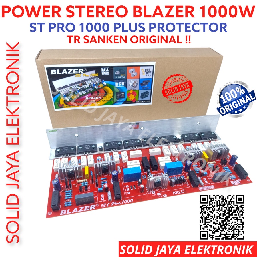 POWER BLAZER STEREO 1000W ST PRO PLUS PROTEKTOR TR SANKEN ASLI ORI 1000 W WATT 2SA1494 2SC3858 PROTEK AMPLIFIER AMPLI ST RPO1000 PROTECTOR BELL BGR ORIGINAL