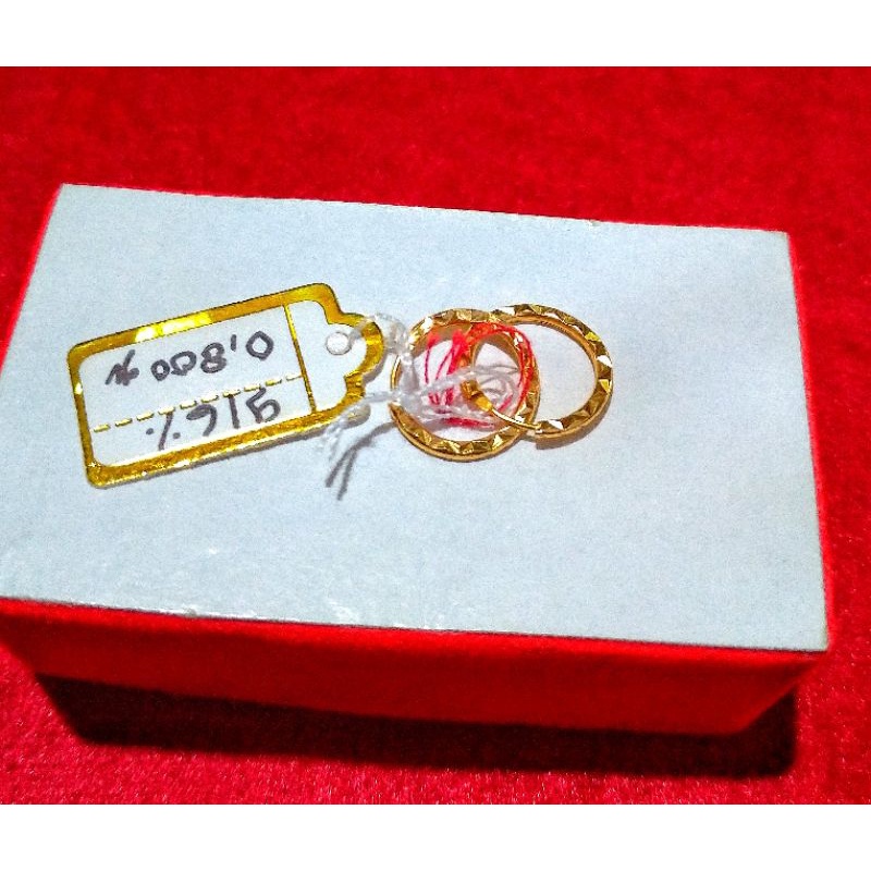 anting jipsi kristal emas Malaysia kode 916%